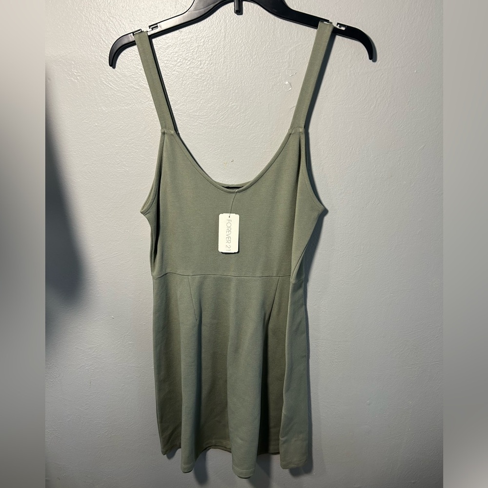 Forever 21 Olive Green Spaghetti Strap Cami Dress